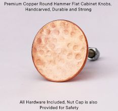 Copper Round Hammer Flat Cabinet Knobs