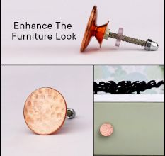 Copper Round Hammer Flat Cabinet Knobs
