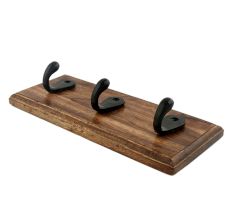 Black Iron Wooden Wall Hooks