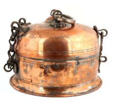 Handmade Golden Brass Jewelry Box With Dome Shape Lid And Handle