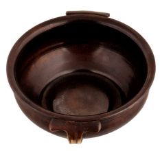 Handmade Brown Brass Water Decoration Urli with Two Handles