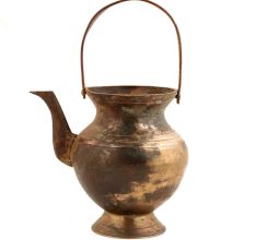Handmade Patinated Brass Kamandalam Hindu Spiritual Pot