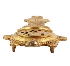Handmade Antique Brass Tortoise Incense BurnerÂ With Tail Holder