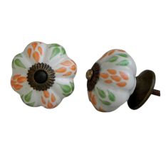 Mixed Leaf Ceramic Knob