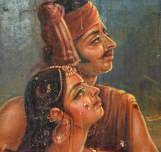 Handmade Multicolored Soni Mahiwal Romantic Theme Canvas Painting