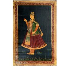 Handmade Multi-coloured Mughal Queen Art Canvas Painting