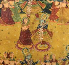 Handmade Multicolored Raas Leela Pichwai Painting