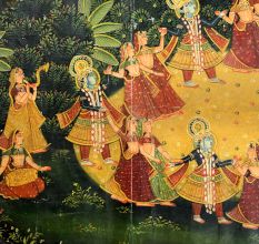 Handmade Multicolored Raas Leela Pichwai Painting