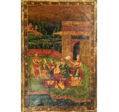 HandmadeÂ Multi-coloured Mughal Canvas Painting Moghul Empire Harem