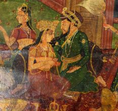 HandmadeÂ Multi-coloured Mughal Canvas Painting Moghul Empire Harem