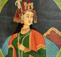 Handmade Multi-coloured Mughal Queen Art Canvas Painting