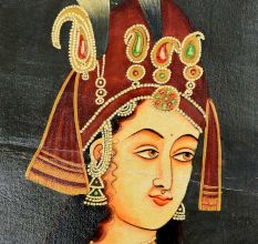 Handmade Multi-coloured Mughal Queen Art Canvas Painting