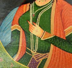 Handmade Multi-coloured Mughal Queen Art Canvas Painting