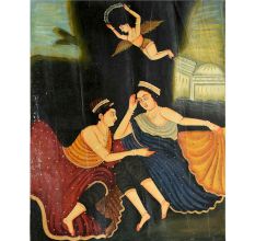 Handmade Multicolored Couple Painting For Home Decoration
