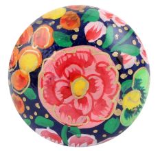 Multicolor Floral Hand Painted Kashmiri Indian Cabinet Knobs