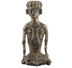 Man Drummer Statue In Antique Brass