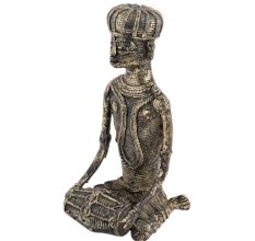 Man Drummer Statue In Antique Brass