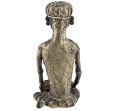Man Drummer Statue In Antique Brass
