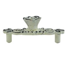 Cream Rose Distressed Iron Pull Cabinet Handles