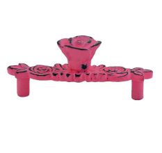 Queen Pink Rose Distressed Iron Pull Cabinet Handles