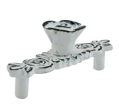 White Rose Distressed Iron Pull Cabinet Handles