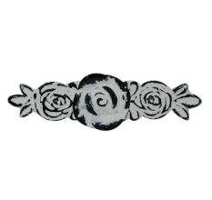 White Rose Distressed Iron Pull Cabinet Handles