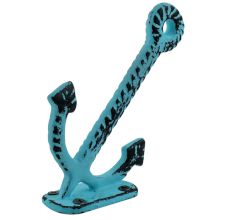 Turquoise Anchor Distressed Iron Hooks