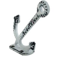 White Anchor Distressed Iron Hooks