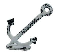 White Anchor Distressed Iron Hooks