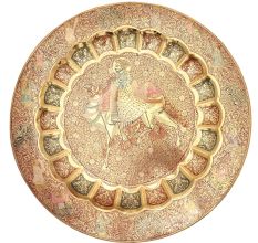 Authentic Camel Rider Embellished Decorative Tray By Rajasthan Artists