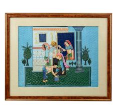 Young Krishna Stealing Butter With His Friends