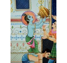 Young Krishna Stealing Butter With His Friends