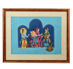 Lord Krishna playing Holi with the Gopis