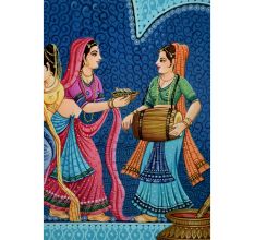 Lord Krishna playing Holi with the Gopis