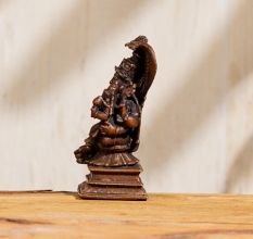 Hadmade Brown Brass Laxmi Narayan Statue With Sheshnag
