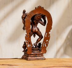 Handmade Brown Brass Statue Of Lord Vishnu's Avatar and His Consort Bhudevi