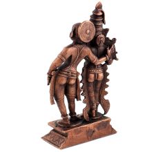 Statue Of Lord Krishna Playing Flute Alongside Goddess Radha