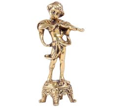 Handmade Brass Angel Cherub Figurine Playing Violin