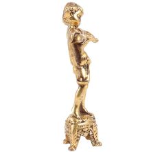 Handmade Brass Angel Cherub Figurine Playing Violin