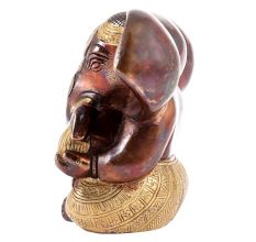 Handmade Brown And Golden Brass Decorative Ganesha Statue