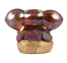 Handmade Brown And Golden Brass Decorative Ganesha Statue