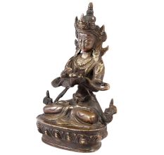 Handmade Brown Golden Brass Tibetan Buddha Statue