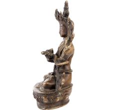 Handmade Brown Golden Brass Tibetan Buddha Statue