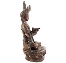 Handmade Brown Golden Brass Tibetan Buddha Statue