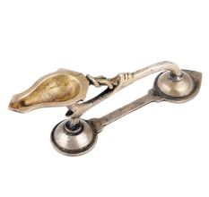 Handmade Golden Brass Diya With Long Snake Handle