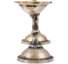 Handmade Golden Brass Diya With Long Snake Handle