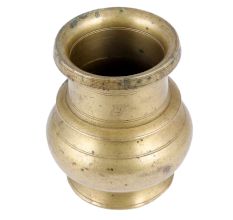 Handmade Antique Golden Brass Unusual Design South Indian Water Pot