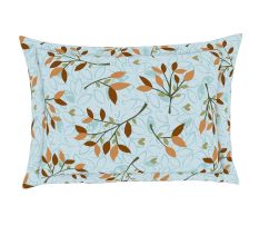 Brown Leaves Spaces 104 TC Cotton Double Bed Sheet with 2 Pillow Covers