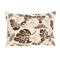 Brown Leaves Spaces 104 TC Cotton Double Bed Sheet with 2 Pillow Covers