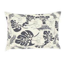 Grey Leaves Spaces 104 TC Cotton Double Bed Sheet with 2 Pillow Covers